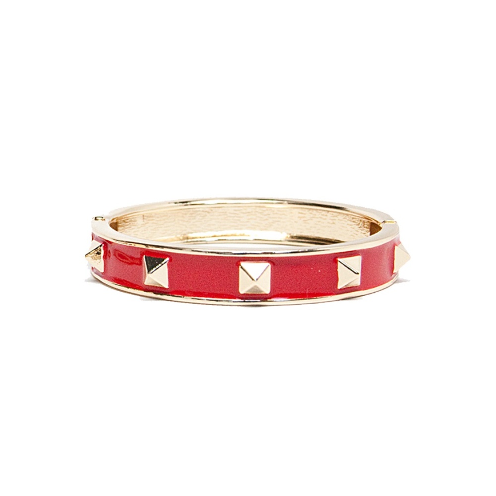 Red Spike Enamel Bracelet #J073